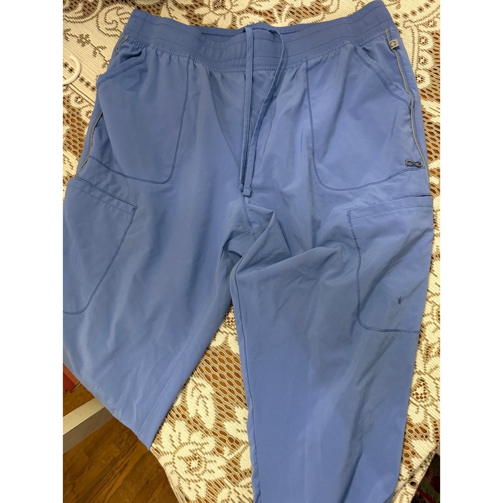 Cherokee Infinity Blue Scrub Joggers Womens XL CK080A Cargo Medical Pants